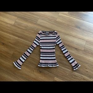 SLY bell sleeve fitted sweater